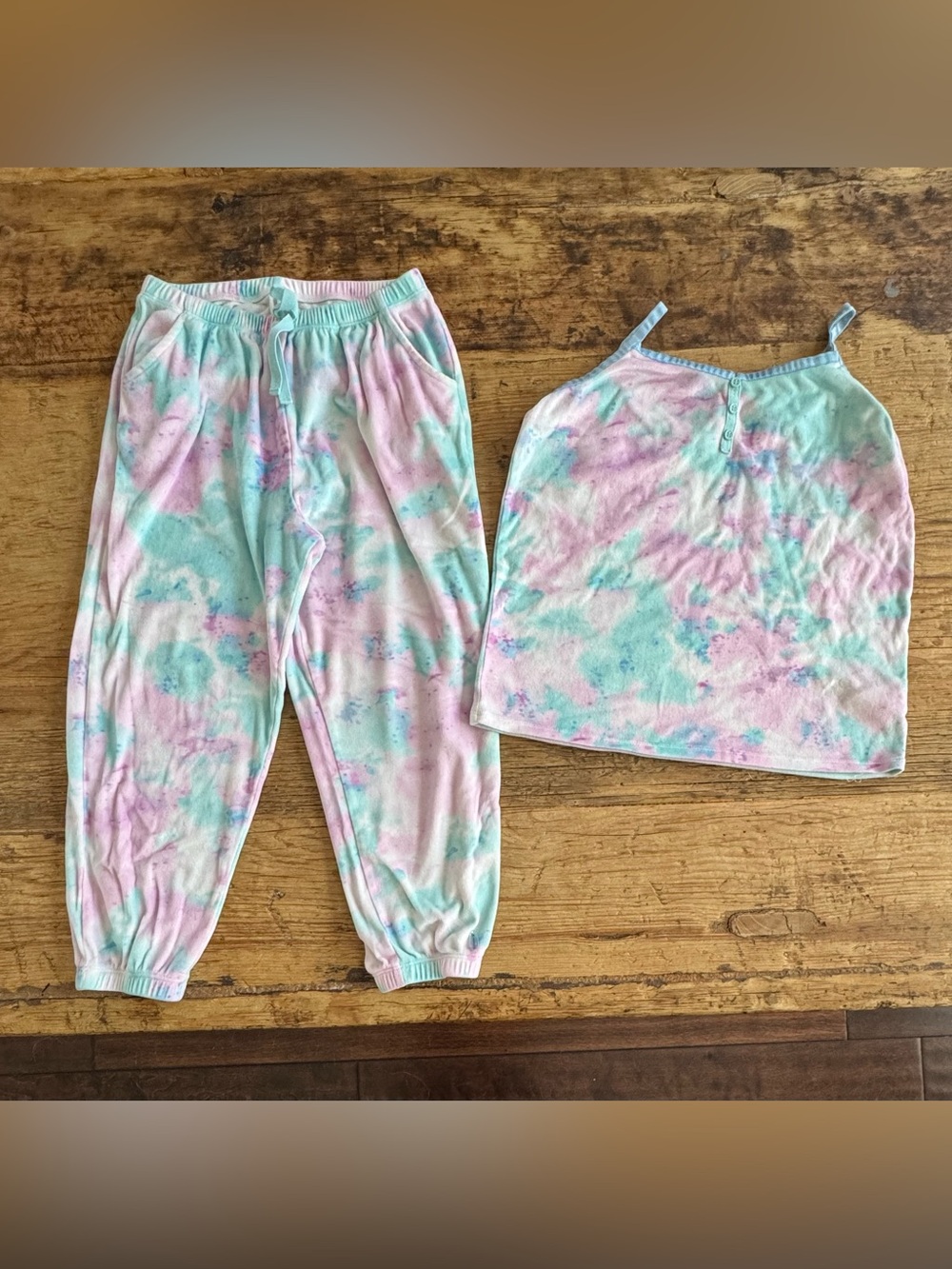 American Girl Pink and Mint Tie-Dye Pajama Set, size Medium